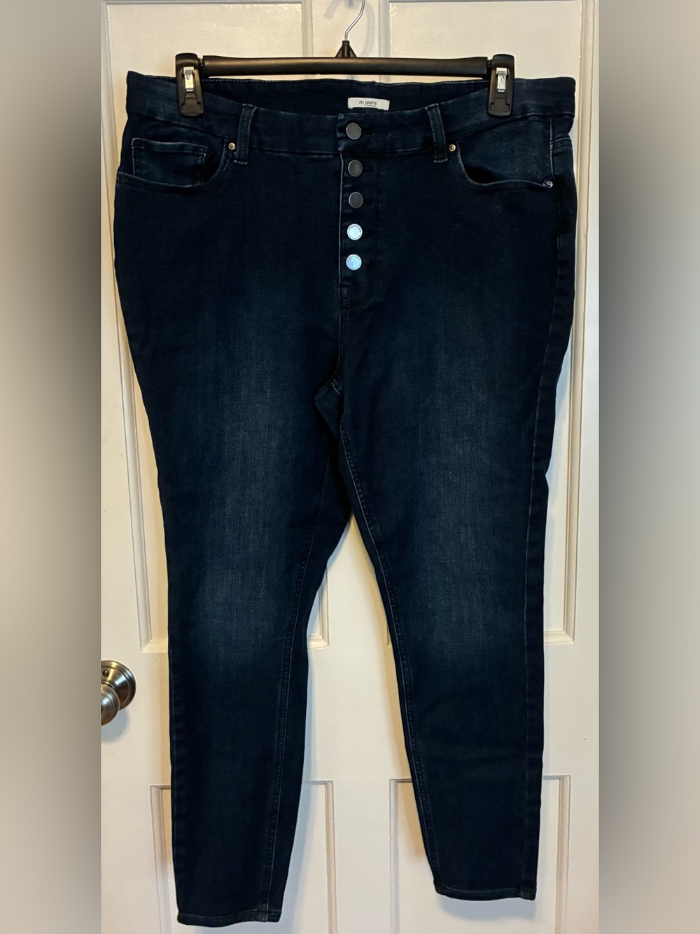 Maurices Women's High Rise Dark Wash Button-Fly Jeans